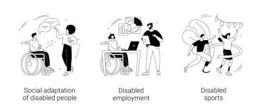 Kapsayıcı sosyal çevre soyut konsept vektör çizimleri.