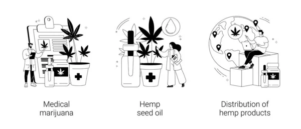 Cannabis medicinal conceito abstrato vetor ilustrações. — Vetor de Stock