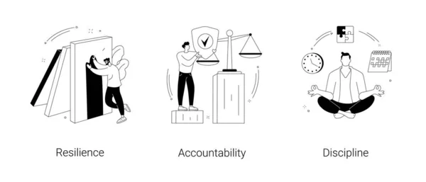 Illustrazioni vettoriali di concetto astratto di qualità personale. — Vettoriale Stock