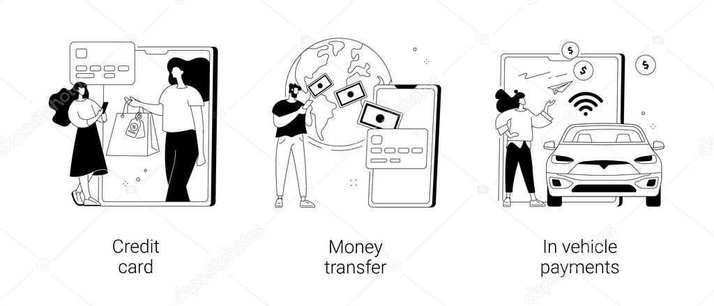 Digital payment abstract concept vector illustrations.