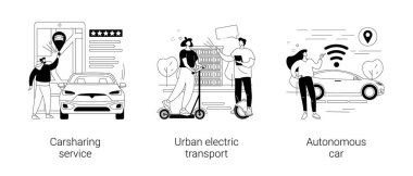 Urban transportation abstract concept vector illustrations. clipart
