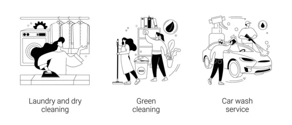 Cleaning services abstract concept vector illustrations. — Stock Vector