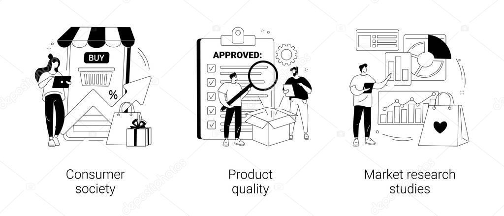 Customer satisfaction abstract concept vector illustrations.