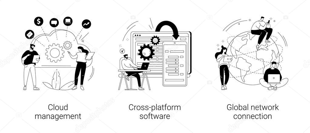 Global communication abstract concept vector illustrations.