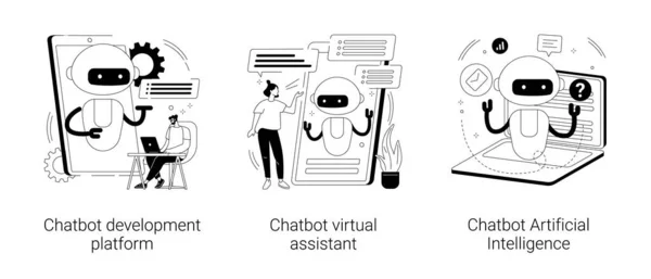 Chatbot προγραμματισμού αφηρημένων εικονογραφήσεων διάνυσμα έννοια. — Διανυσματικό Αρχείο