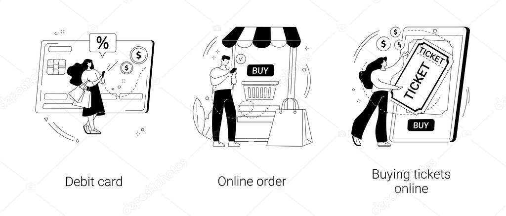 Online payment abstract concept vector illustrations.
