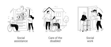 Gönüllü yardımcı soyut konsept vektör çizimleri.