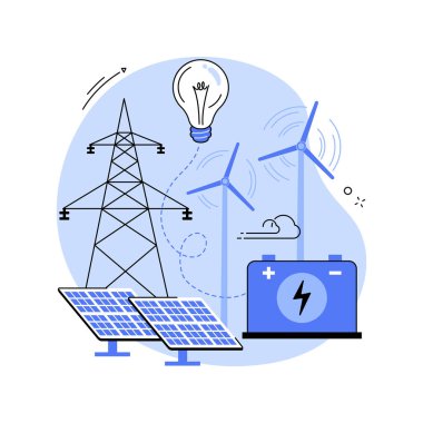 Enerji depolama soyut konsept vektör çizimi.