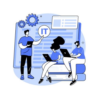 Bilgi teknolojisi soyut konsept vektör çizimi kursları.