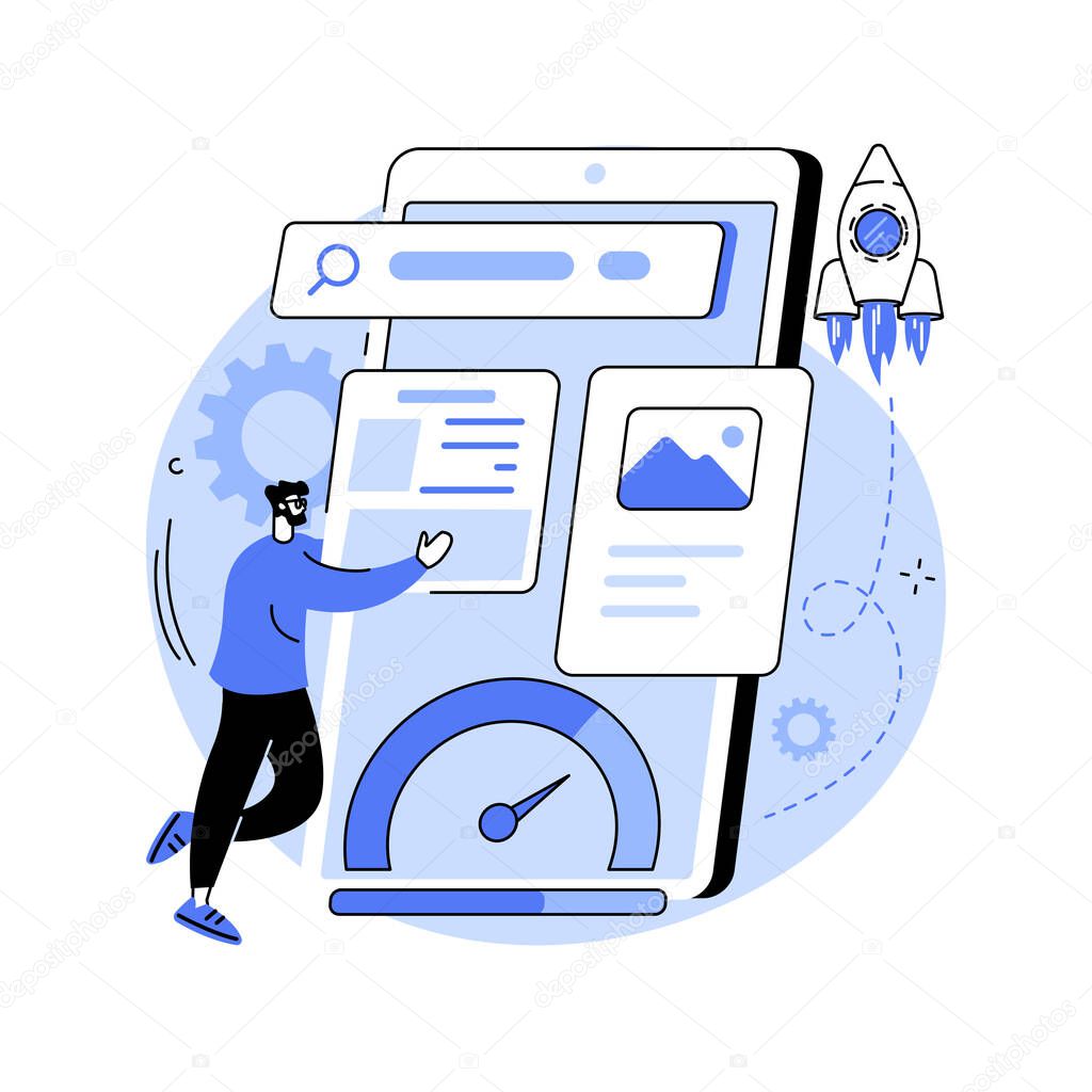 Accelerated mobile pages abstract concept vector illustration.