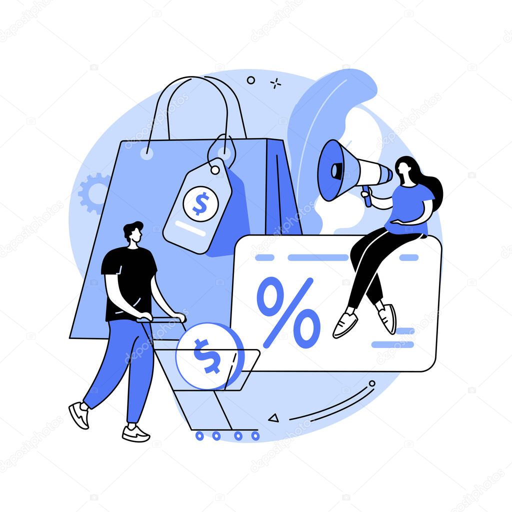 Discount and loyalty card abstract concept vector illustration.