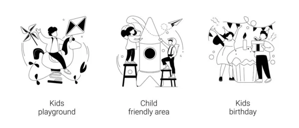 Παιδιά ψυχαγωγία αφηρημένη έννοια εικονογράφηση διάνυσμα. — Διανυσματικό Αρχείο