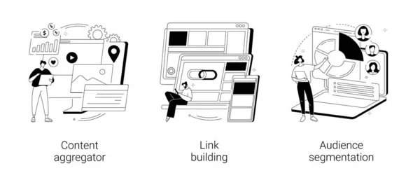 Marketing de conteúdo abstrato conceito vetor ilustrações. —  Vetores de Stock