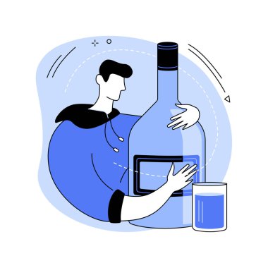 Alkolizm soyut konsept vektör çizimi.