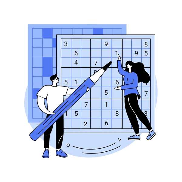 Machen Sie ein Kreuzworträtsel und Sudoku abstrakte Konzept Vektor Illustration. — Stockvektor