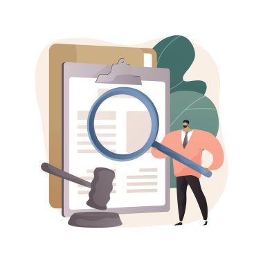 Yasal araştırma soyut konsept vektör çizimi.