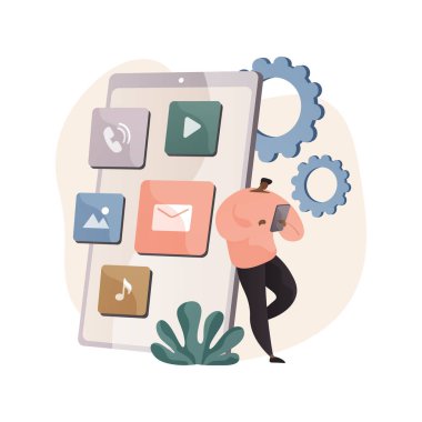 Doğal mobil uygulama soyut konsept vektör çizimi.