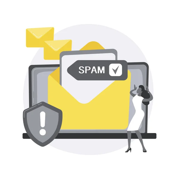 Spam absztrakt koncepció vektor illusztráció. — Stock Vector