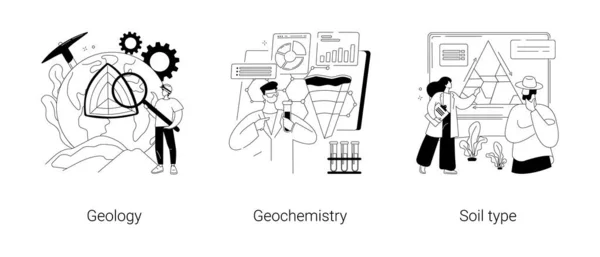 Illustrazioni vettoriali concettuali astratte applicate di scienza della terra. — Vettoriale Stock