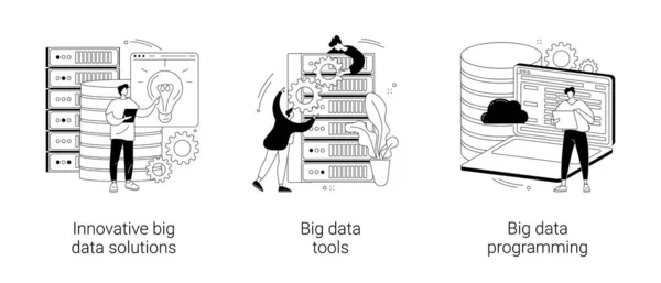 Big data business software abstrakcyjne ilustracje wektorowe koncepcji. — Wektor stockowy