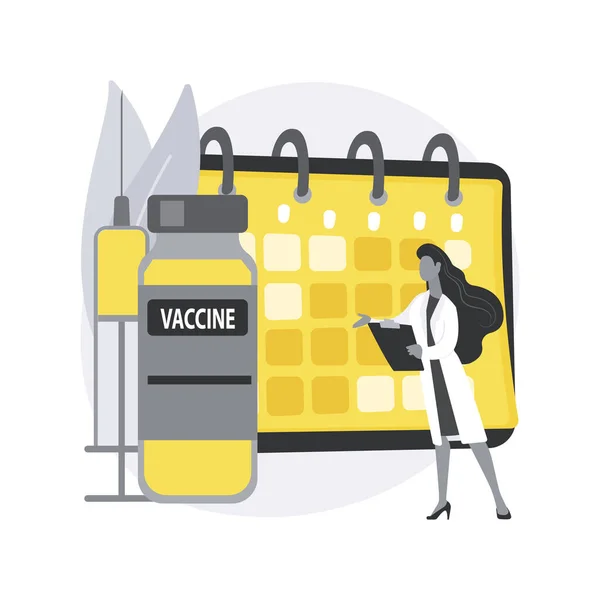 Immunization schedule abstract concept vector illustration. — Stock Vector