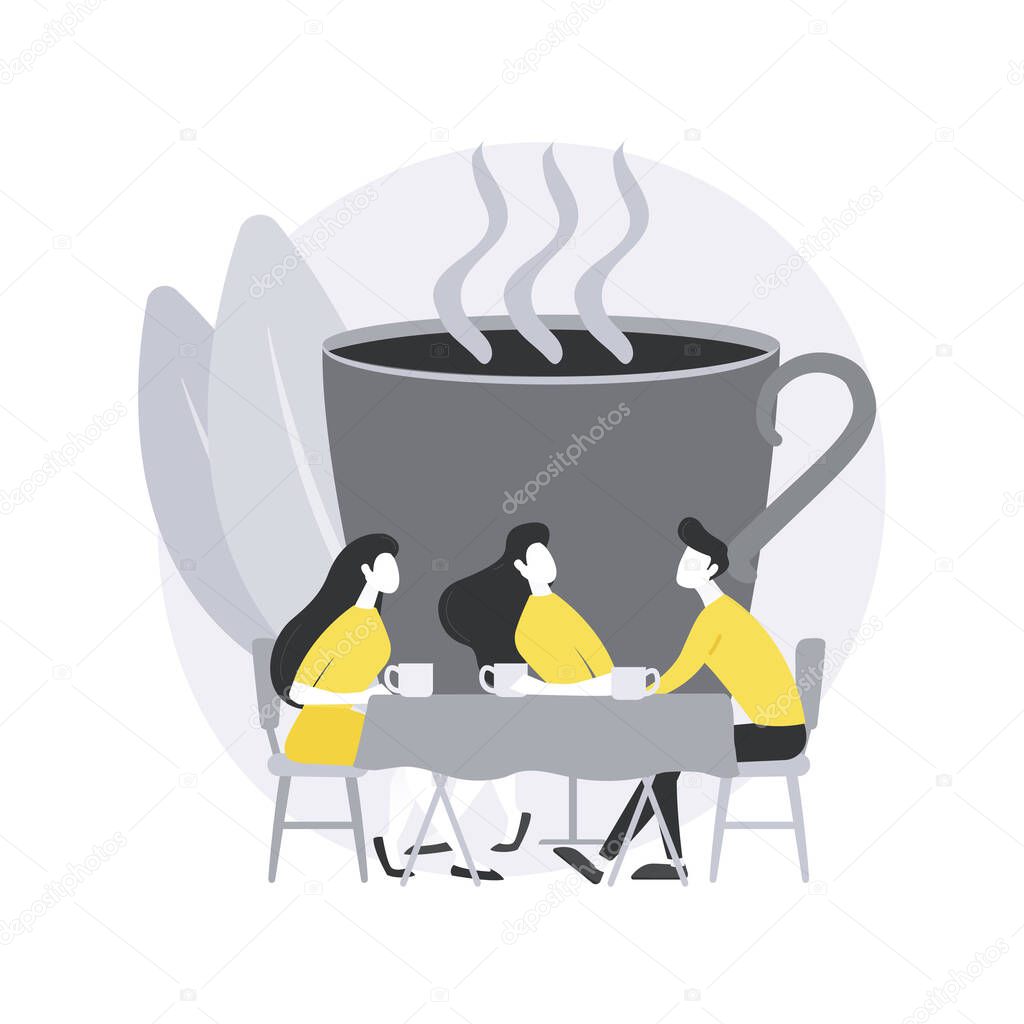 Friends meeting abstract concept vector illustration.