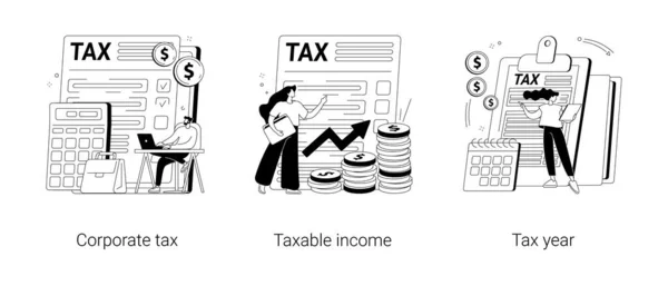 Przygotowanie podatkowe abstrakcyjne ilustracje wektorowe pojęcia. — Wektor stockowy
