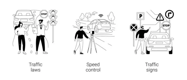 Regulacja ruchu pojazdu abstrakcyjne ilustracje wektora koncepcji. — Wektor stockowy