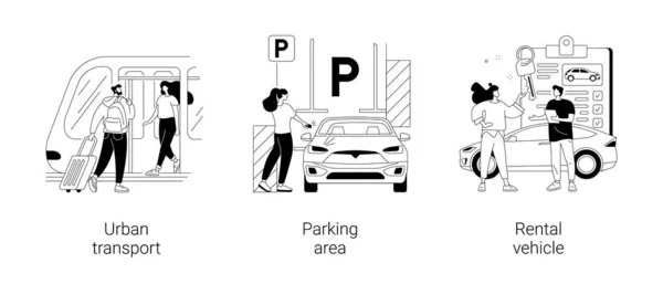 Illustrations vectorielles abstraites du trafic automobile. — Image vectorielle