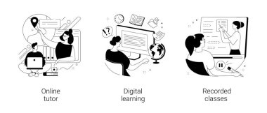 Kişisel öğrenim soyut konsept vektör çizimleri.