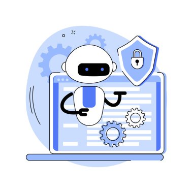 Sanayi siber güvenliği soyut konsept vektör çizimi.