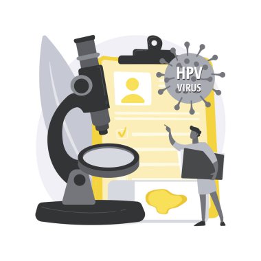 HPV test soyut konsept vektör çizimi.