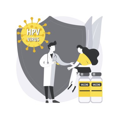 HPV aşısı soyut konsept vektör çizimi.
