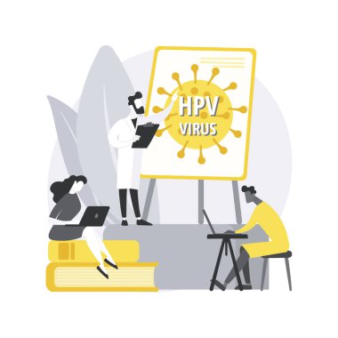 HPV eğitim programları soyut konsept vektör çizimi.