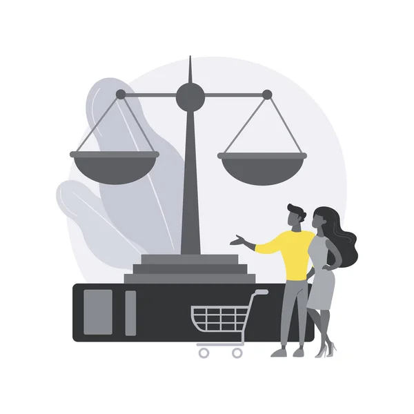 Samenvatting van het consumentenrecht - concept vector illustratie. — Stockvector