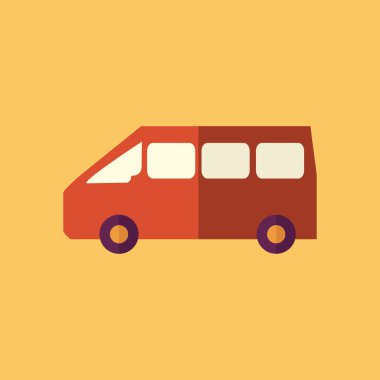 mini van. ulaşım düz simgesi
