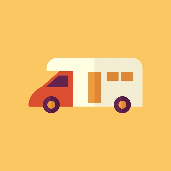 Camper. Transport Flad ikon – Stock-vektor