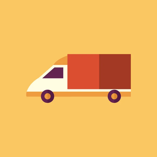 Van. Transporte Apartamento Icono — Vector de stock