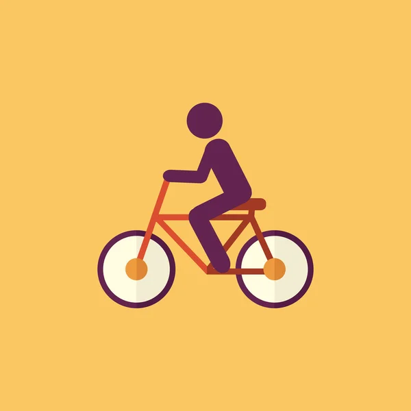 En bicicleta. Transporte Apartamento Icono — Vector de stock