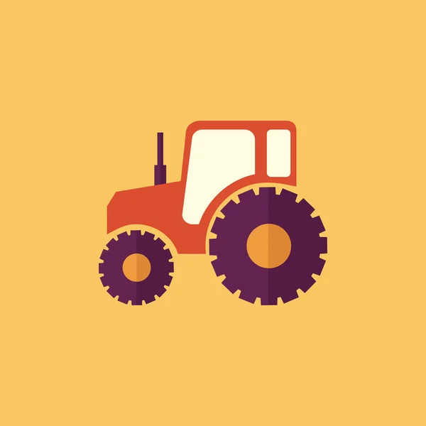 Трактор. Транспорт Flat Icon — стоковый вектор