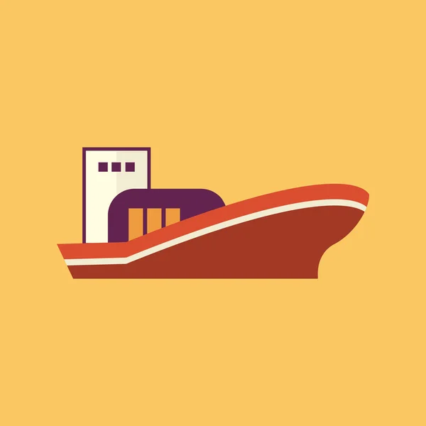 Boat. Transportation Flat Icon — Stock Vector