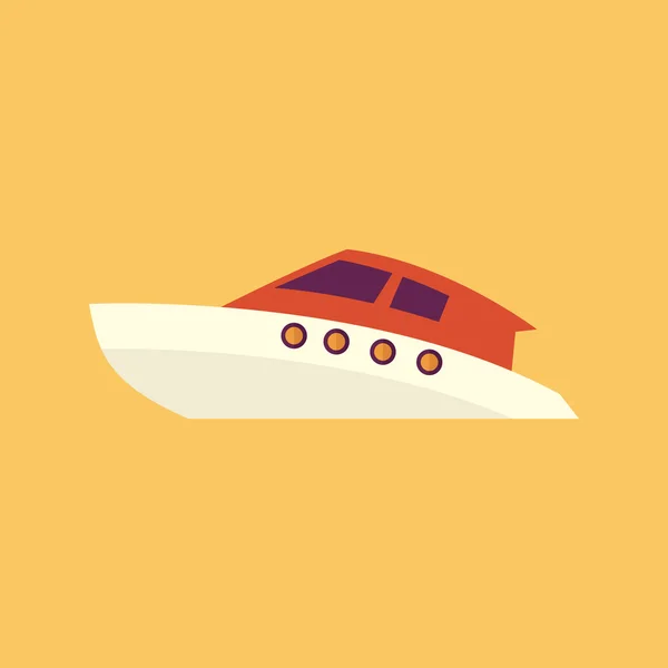 Tekne. ulaşım düz simgesi — Stok Vektör