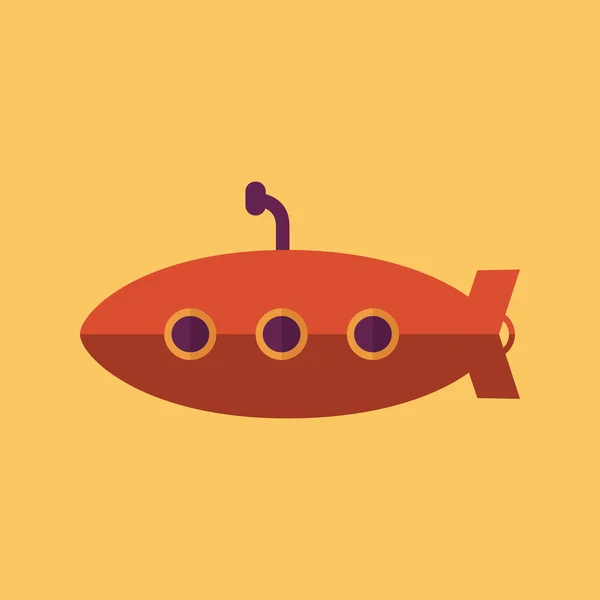 Подводная лодка Транспорт Flat Icon — стоковый вектор