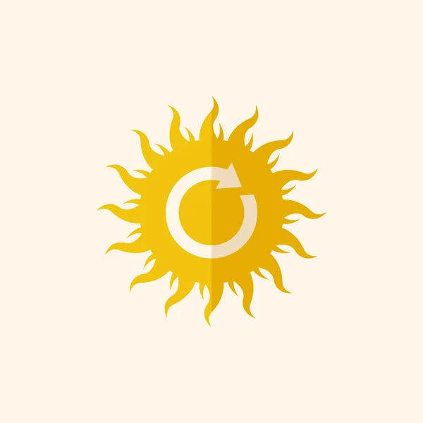 太陽エネルギー フラット アイコン — ストックベクタ