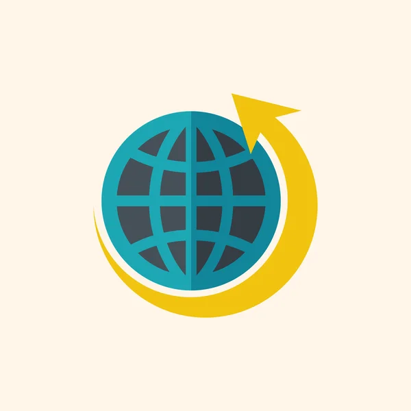 Icono plano mundo verde — Vector de stock