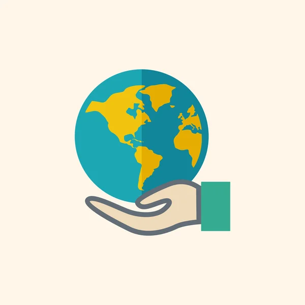 Icono plano global — Vector de stock