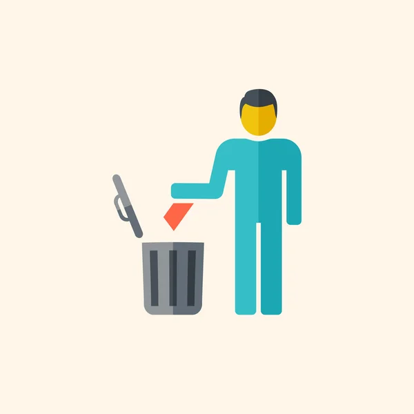Icona piatta di smaltimento dei rifiuti — Vettoriale Stock