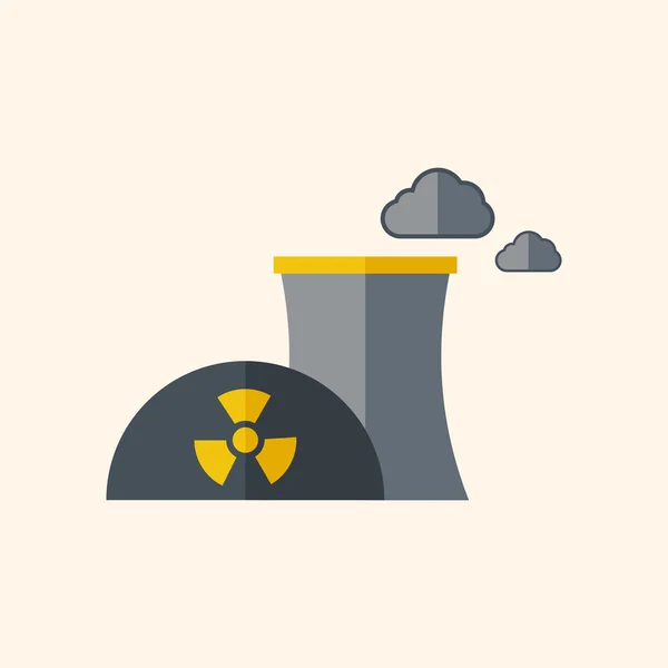 Nucleaire platte pictogram — Stockvector