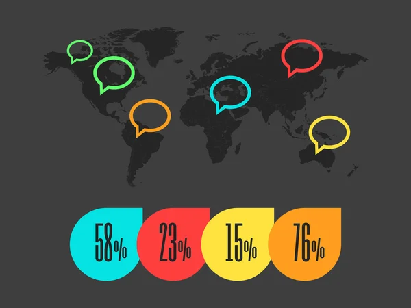 Kaart van de wereld — Stockvector