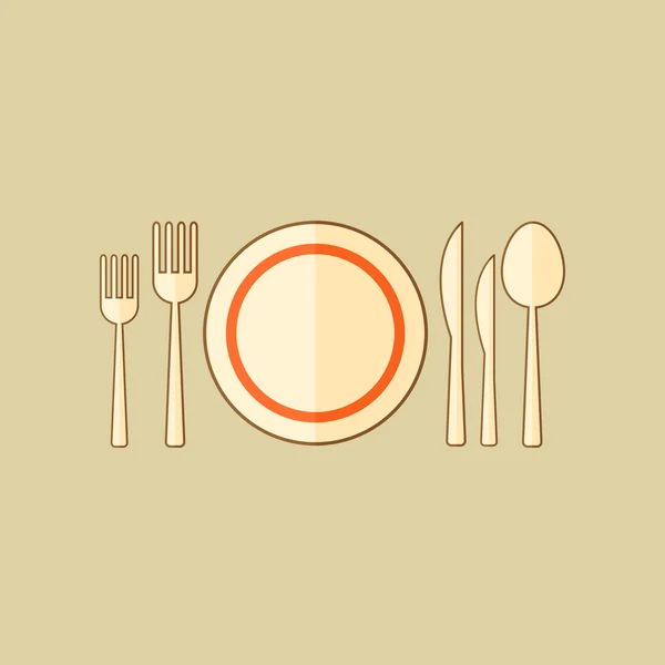 Utensilios de cocina. Comida Flat Icon — Archivo Imágenes Vectoriales